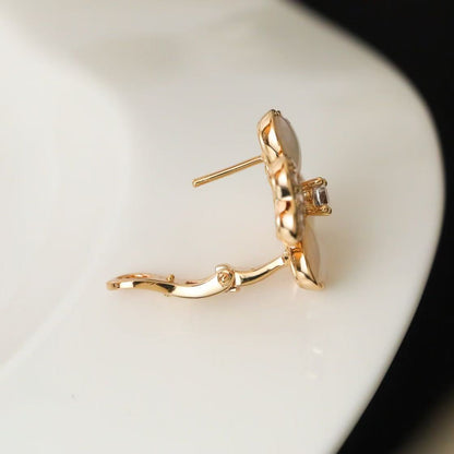 [Lume Jewels]FRIVOLE PINK GOLD FLOWER DIAMOND EARRINGS 2