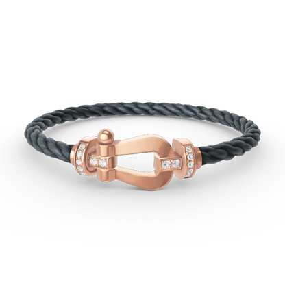 ¡®Lume Jewels¡¯FORCE LARGE HORSESHOE HALF DIAMOND BRACELET ROSE GOLD