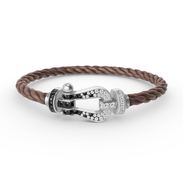 ¡®Lume Jewels¡¯FORCE LARGE HORSESHOE BLACK WHITE DIAMOND BRACELET SILVER
