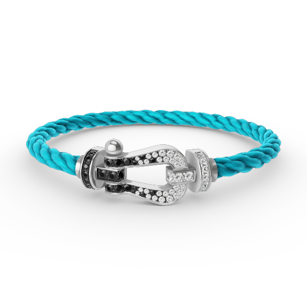 ¡®Lume Jewels¡¯FORCE LARGE HORSESHOE BLACK WHITE DIAMOND BRACELET SILVER