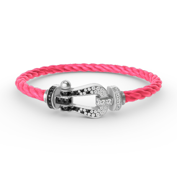 ¡®Lume Jewels¡¯FORCE LARGE HORSESHOE BLACK WHITE DIAMOND BRACELET SILVER