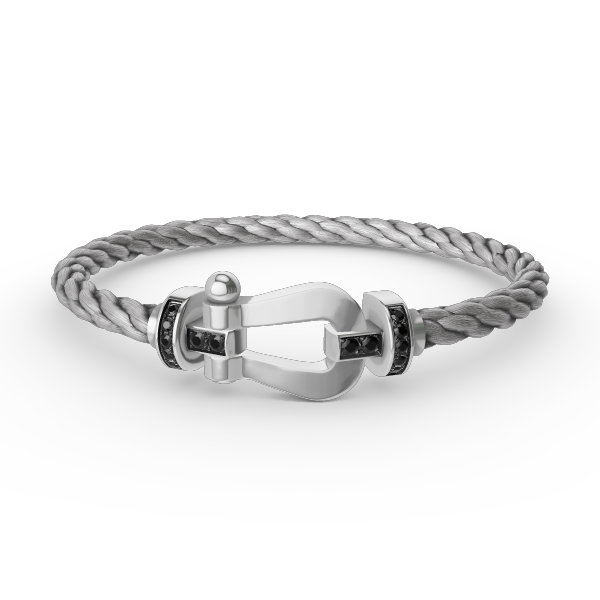 ¡®Lume Jewels¡¯FORCE LARGE HORSESHOE BLACK DIAMOND BRACELET SILVER