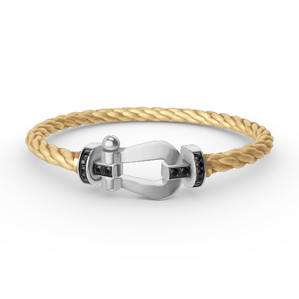 ¡®Lume Jewels¡¯FORCE LARGE HORSESHOE BLACK DIAMOND BRACELET SILVER