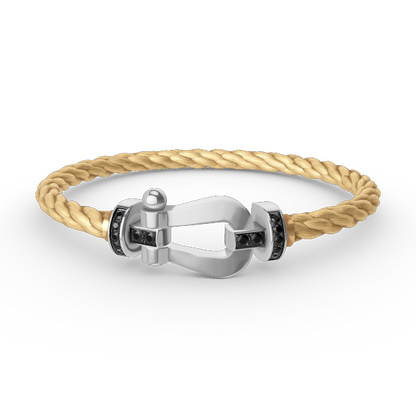 ¡®Lume Jewels¡¯FORCE LARGE HORSESHOE BLACK DIAMOND BRACELET SILVER