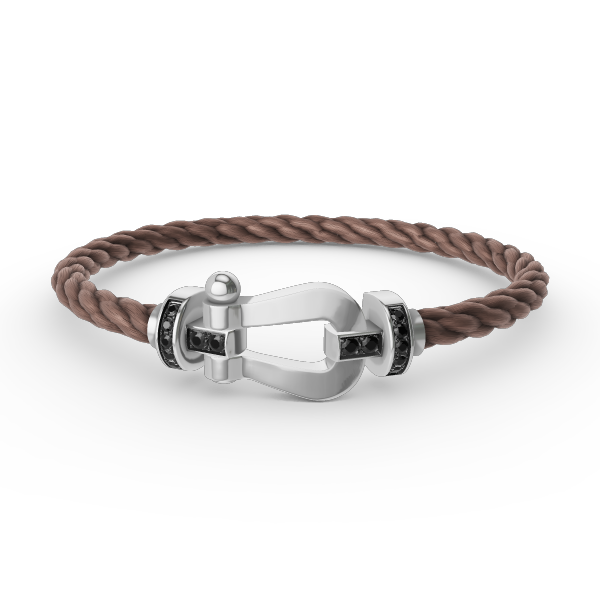 ¡®Lume Jewels¡¯FORCE LARGE HORSESHOE BLACK DIAMOND BRACELET SILVER