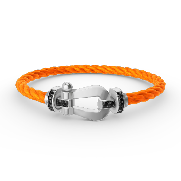 ¡®Lume Jewels¡¯FORCE LARGE HORSESHOE BLACK DIAMOND BRACELET SILVER