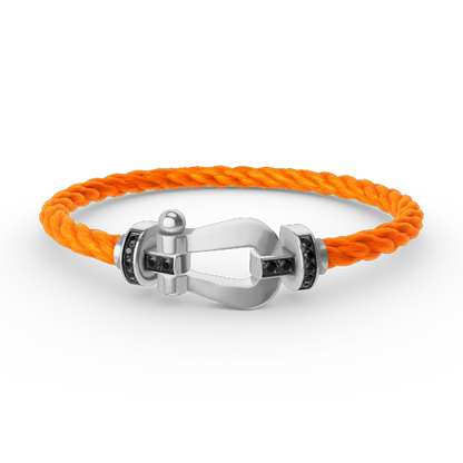 ¡®Lume Jewels¡¯FORCE LARGE HORSESHOE BLACK DIAMOND BRACELET SILVER
