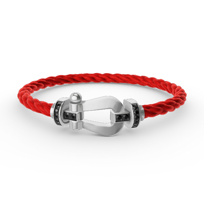 ¡®Lume Jewels¡¯FORCE LARGE HORSESHOE BLACK DIAMOND BRACELET SILVER