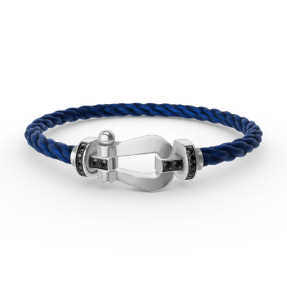 ¡®Lume Jewels¡¯FORCE LARGE HORSESHOE BLACK DIAMOND BRACELET SILVER