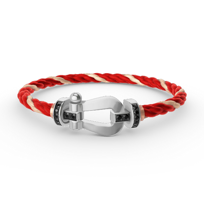 ¡®Lume Jewels¡¯FORCE LARGE HORSESHOE BLACK DIAMOND BRACELET SILVER