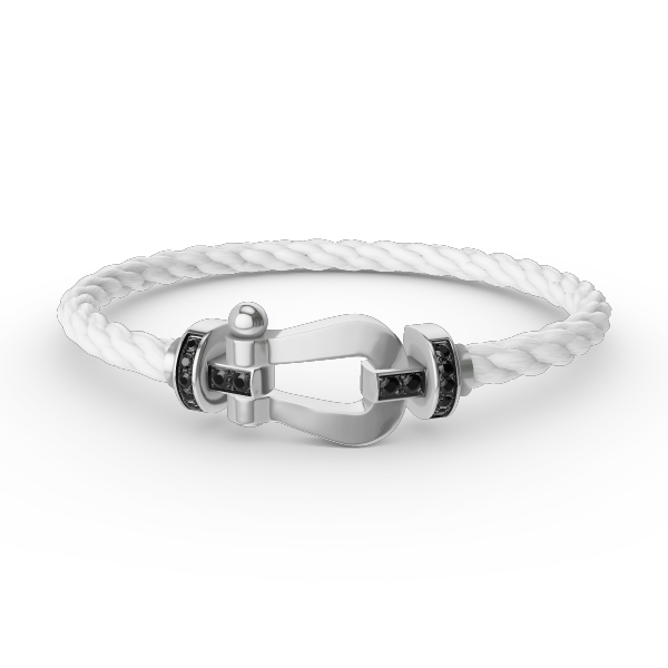 ¡®Lume Jewels¡¯FORCE LARGE HORSESHOE BLACK DIAMOND BRACELET SILVER