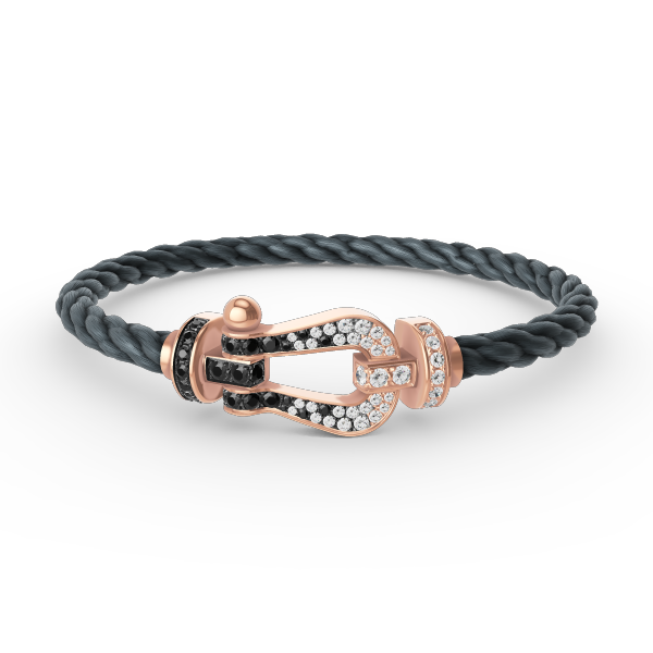 ¡®Lume Jewels¡¯FORCE LARGE HORSESHOE BLACK WHITE DIAMOND BRACELET ROSE GOLD
