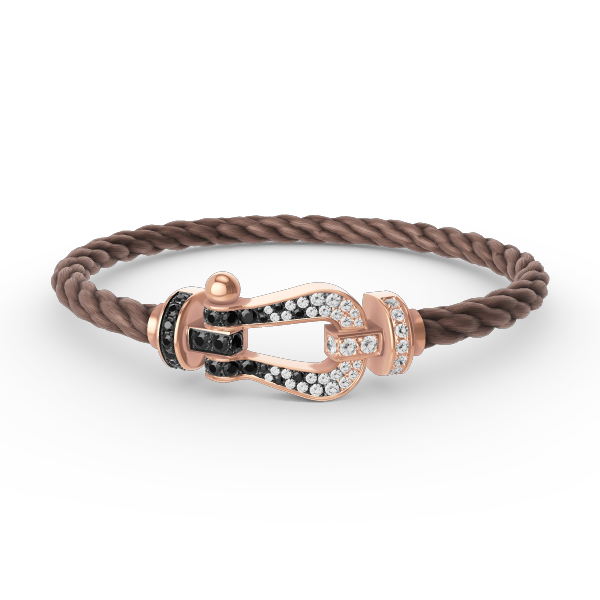 ¡®Lume Jewels¡¯FORCE LARGE HORSESHOE BLACK WHITE DIAMOND BRACELET ROSE GOLD