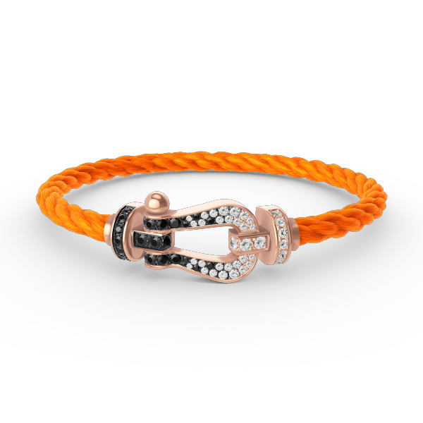¡®Lume Jewels¡¯FORCE LARGE HORSESHOE BLACK WHITE DIAMOND BRACELET ROSE GOLD