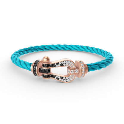 ¡®Lume Jewels¡¯FORCE LARGE HORSESHOE BLACK WHITE DIAMOND BRACELET ROSE GOLD