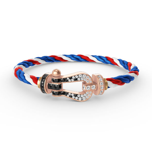 ¡®Lume Jewels¡¯FORCE LARGE HORSESHOE BLACK WHITE DIAMOND BRACELET ROSE GOLD