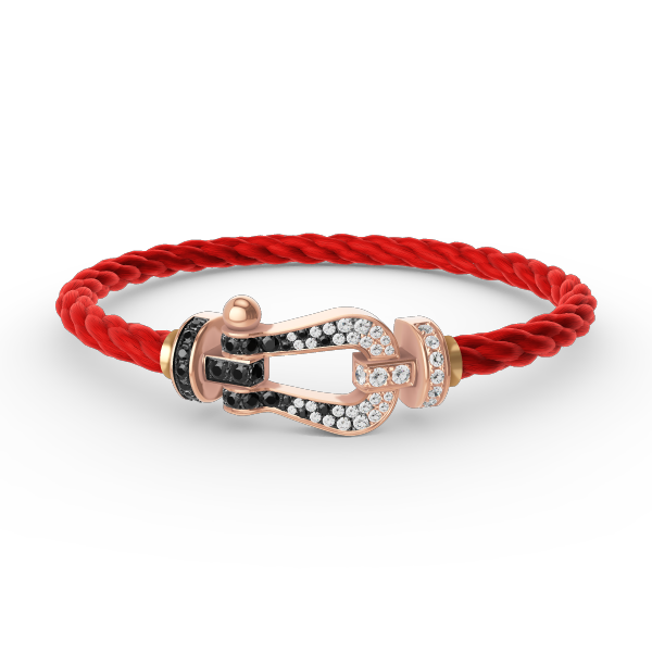 ¡®Lume Jewels¡¯FORCE LARGE HORSESHOE BLACK WHITE DIAMOND BRACELET ROSE GOLD