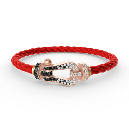 ¡®Lume Jewels¡¯FORCE LARGE HORSESHOE BLACK WHITE DIAMOND BRACELET ROSE GOLD