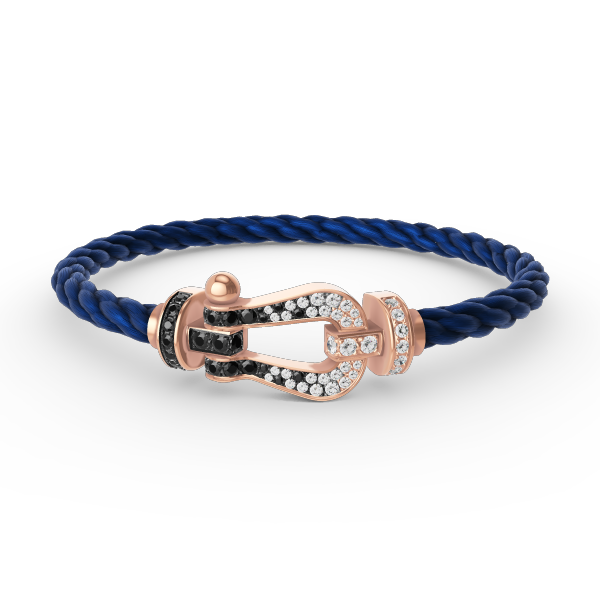 ¡®Lume Jewels¡¯FORCE LARGE HORSESHOE BLACK WHITE DIAMOND BRACELET ROSE GOLD