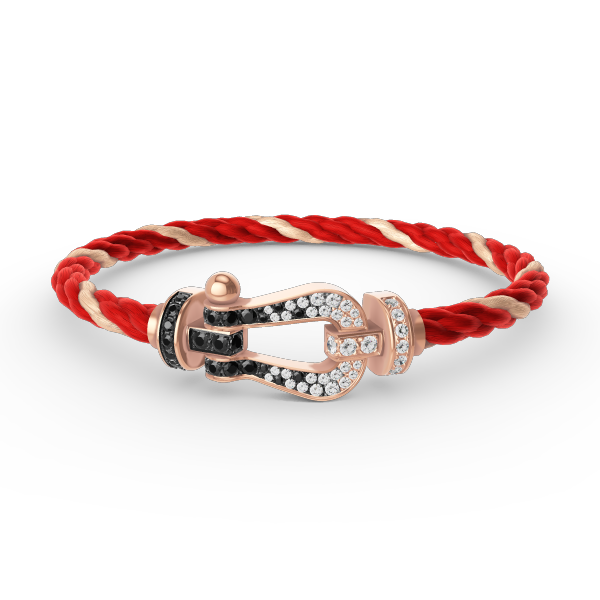 ¡®Lume Jewels¡¯FORCE LARGE HORSESHOE BLACK WHITE DIAMOND BRACELET ROSE GOLD