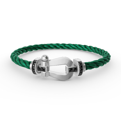 ¡®Lume Jewels¡¯FORCE LARGE HORSESHOE BLACK DIAMOND BRACELET SILVER