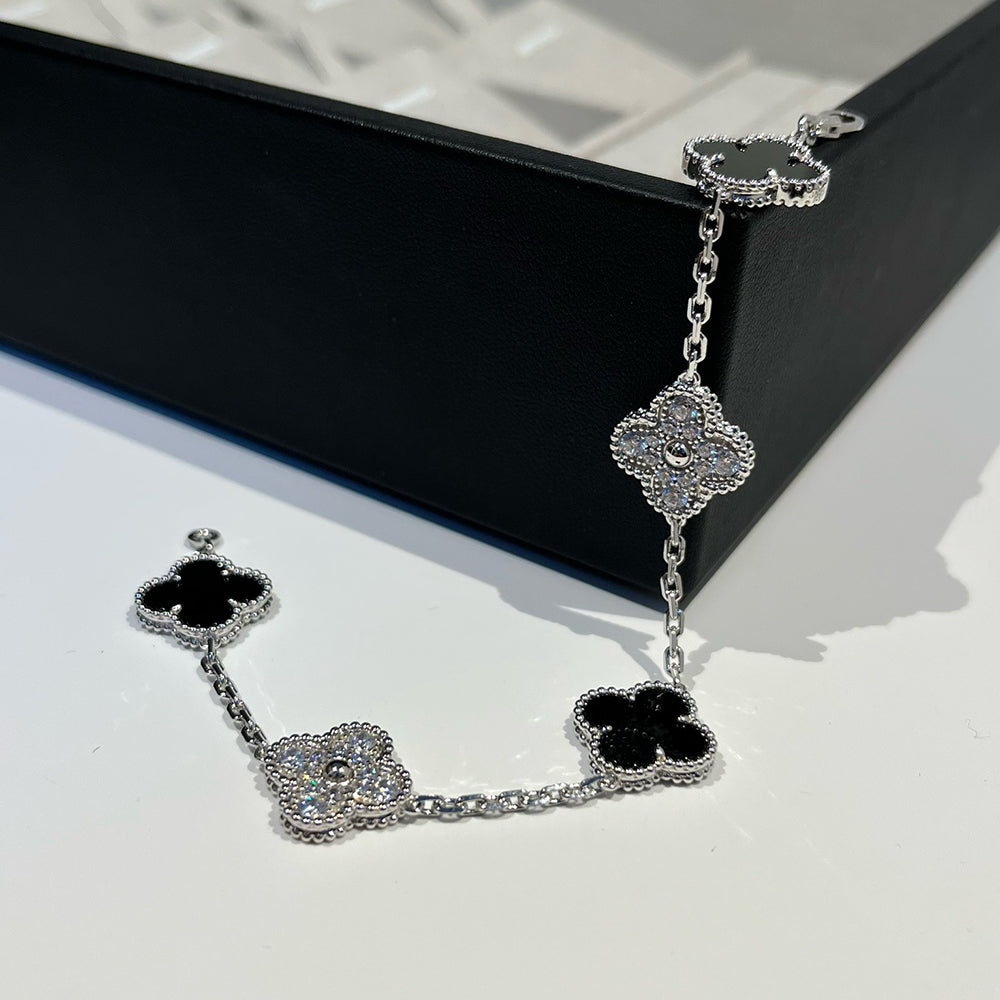[Lume Jewels]New CLOVER 5 MOTIF ONYXS BRACELET COLLECTION