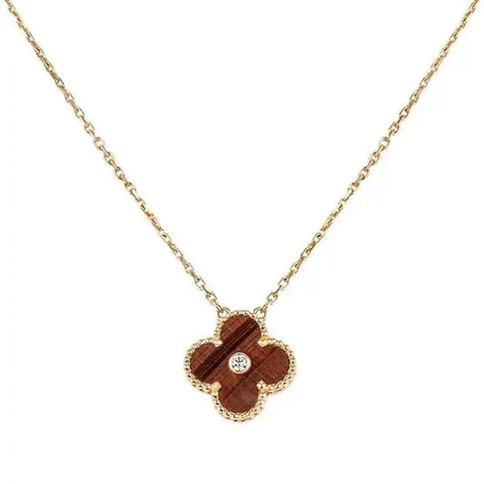 ¡®Lume Jewels¡¯CLOVER 15MM DIAMOND AND YELLOW TIGER'S EYE AGATE necklace