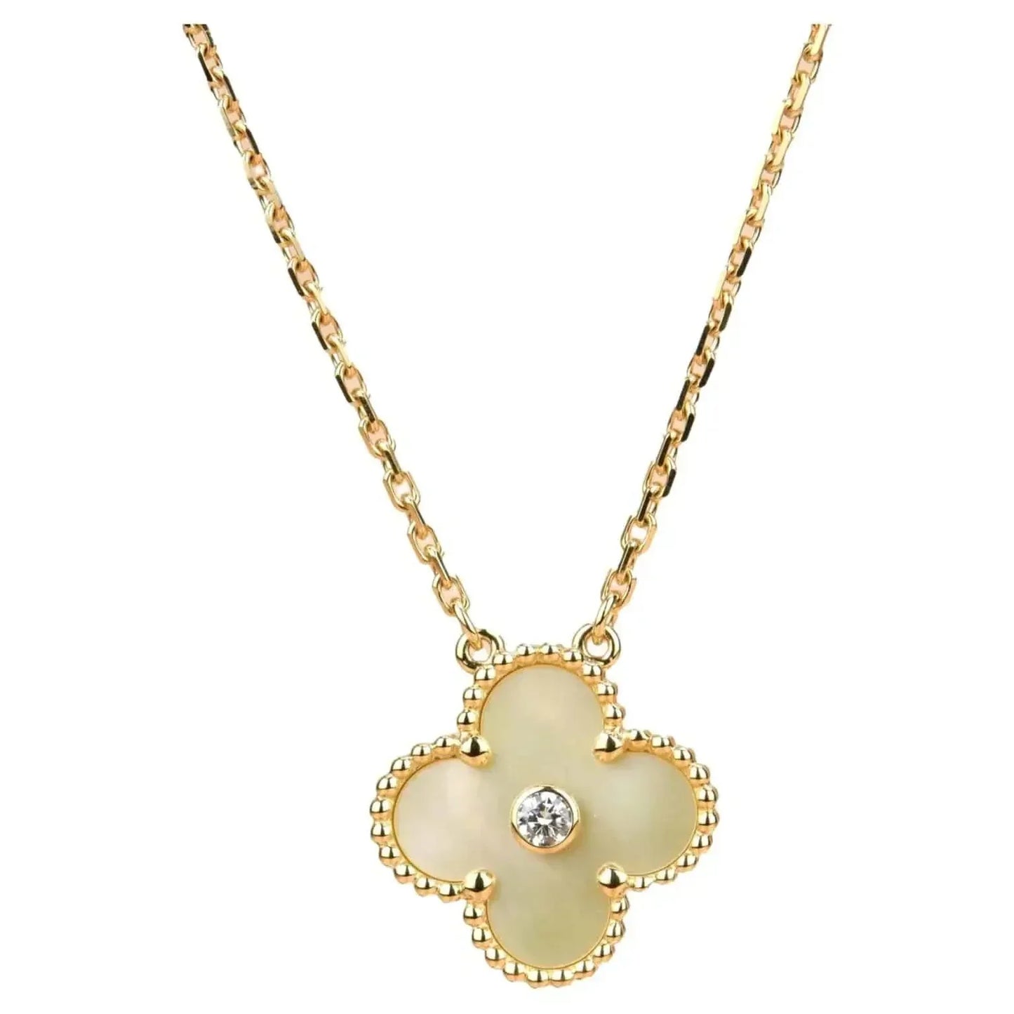¡®Lume Jewels¡¯CLOVER 15MM DIAMOND GOLD MOTHER OF PEARL NECKLACE
