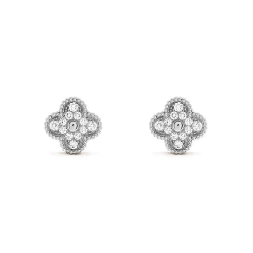 ¡®Lume Jewels¡¯CLOVER 1 MOTIFS DIAMOND STUD EARRINGS SILVER