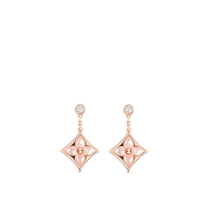 ¡®Lume Jewels¡¯DOUBLE STAR PINK GOLD MOP DROP EARRINGS