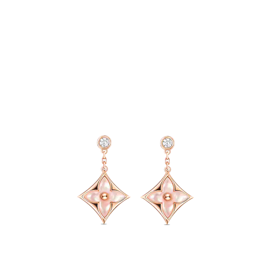 ¡®Lume Jewels¡¯DOUBLE STAR PINK GOLD MOP DROP EARRINGS