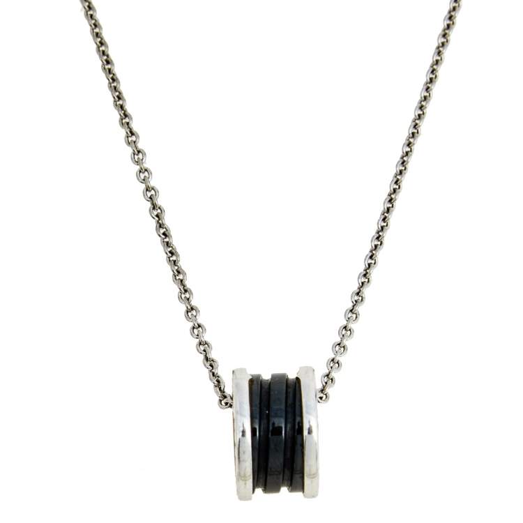 [Lume Jewels]ZERO 1 BLACK CERAMIC SILVER NECKLACE