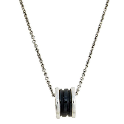 [Lume Jewels]ZERO 1 BLACK CERAMIC SILVER NECKLACE