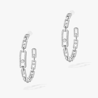[Lume Jewels]Move Link Diamond Hoop Earrings