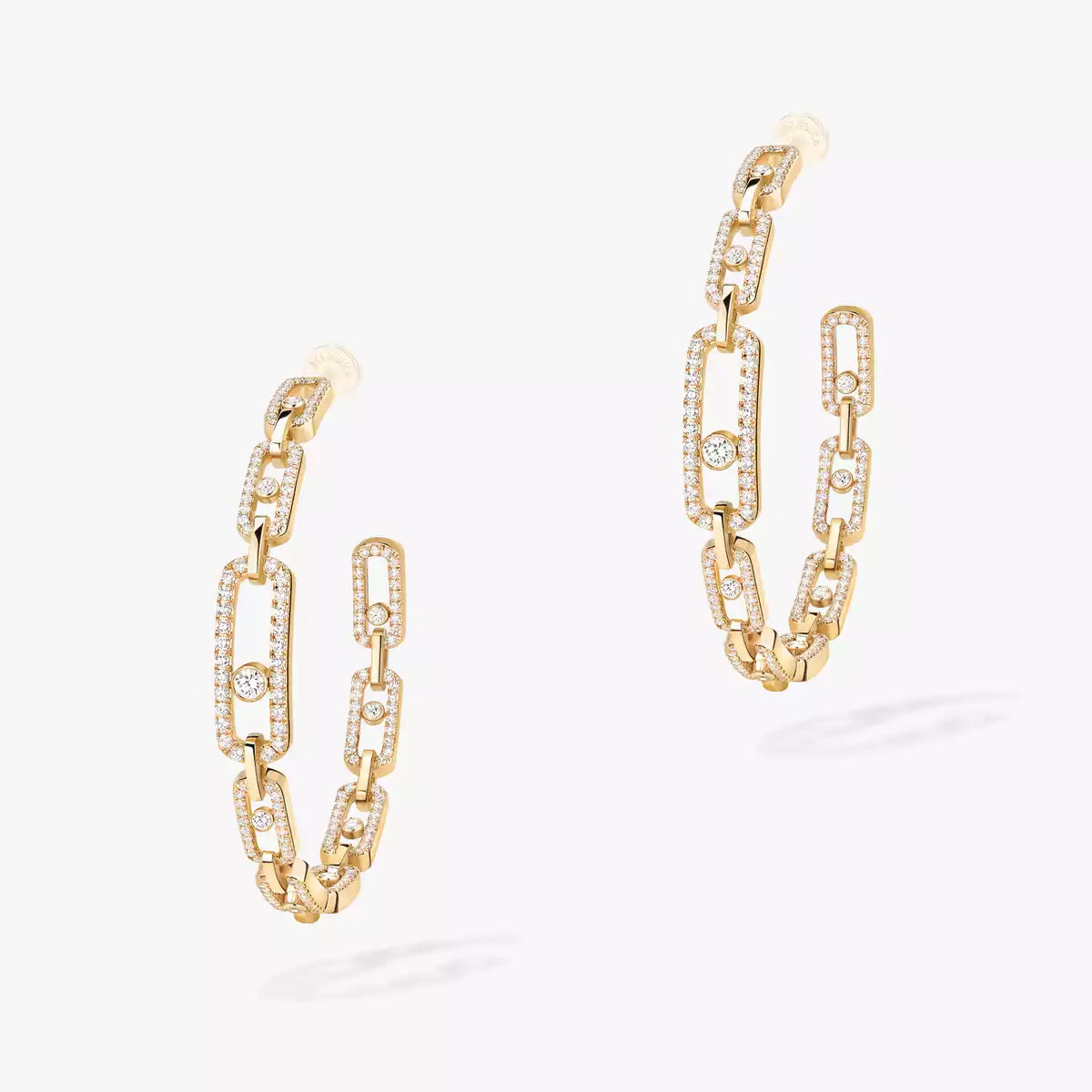 [Lume Jewels]Move Link Diamond Hoop Earrings