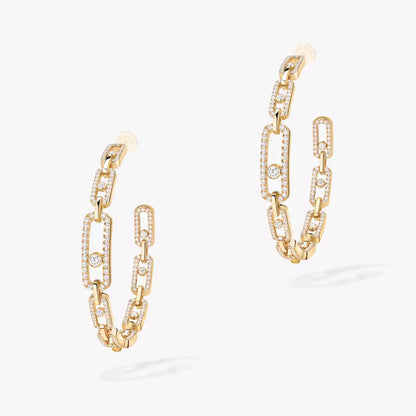 [Lume Jewels]Move Link Diamond Hoop Earrings