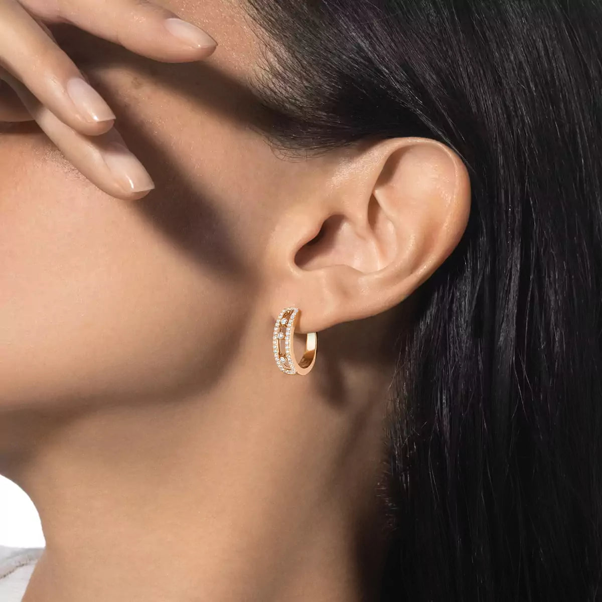 [Lume Jewels]Diamond Pave_ Hoop Earrings Move