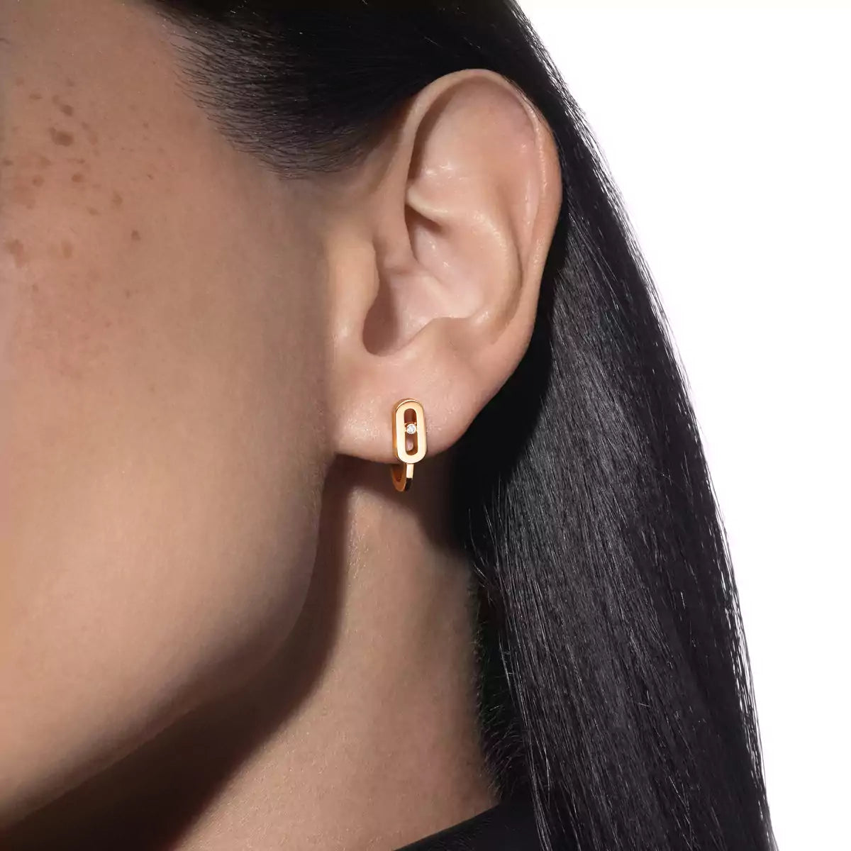 [Lume Jewels]Diamond Mini Hoop Earrings Move Classique