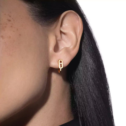 [Lume Jewels]Diamond Mini Hoop Earrings Move Classique