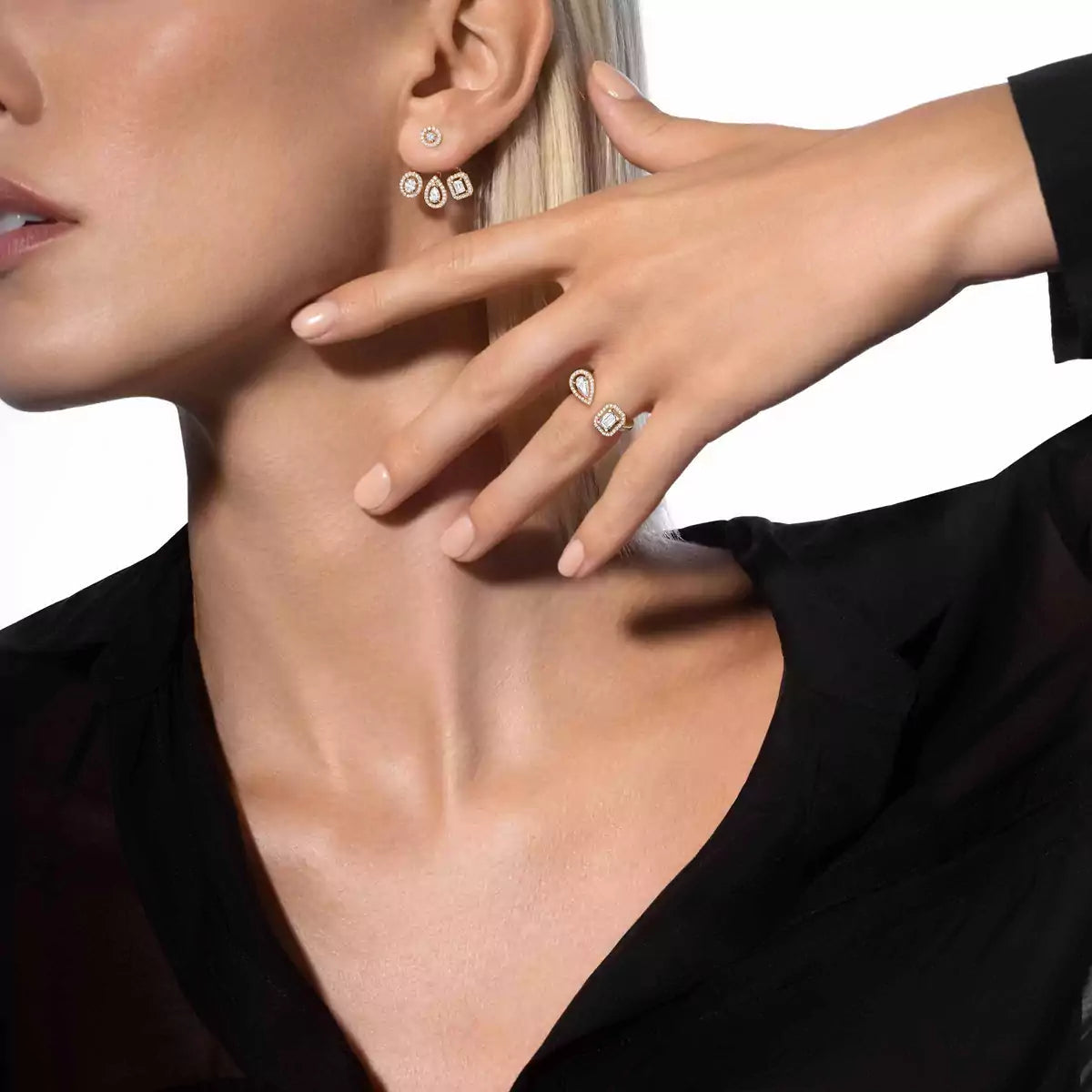 [Lume Jewels] My Twin Trio  Diamond Earrings