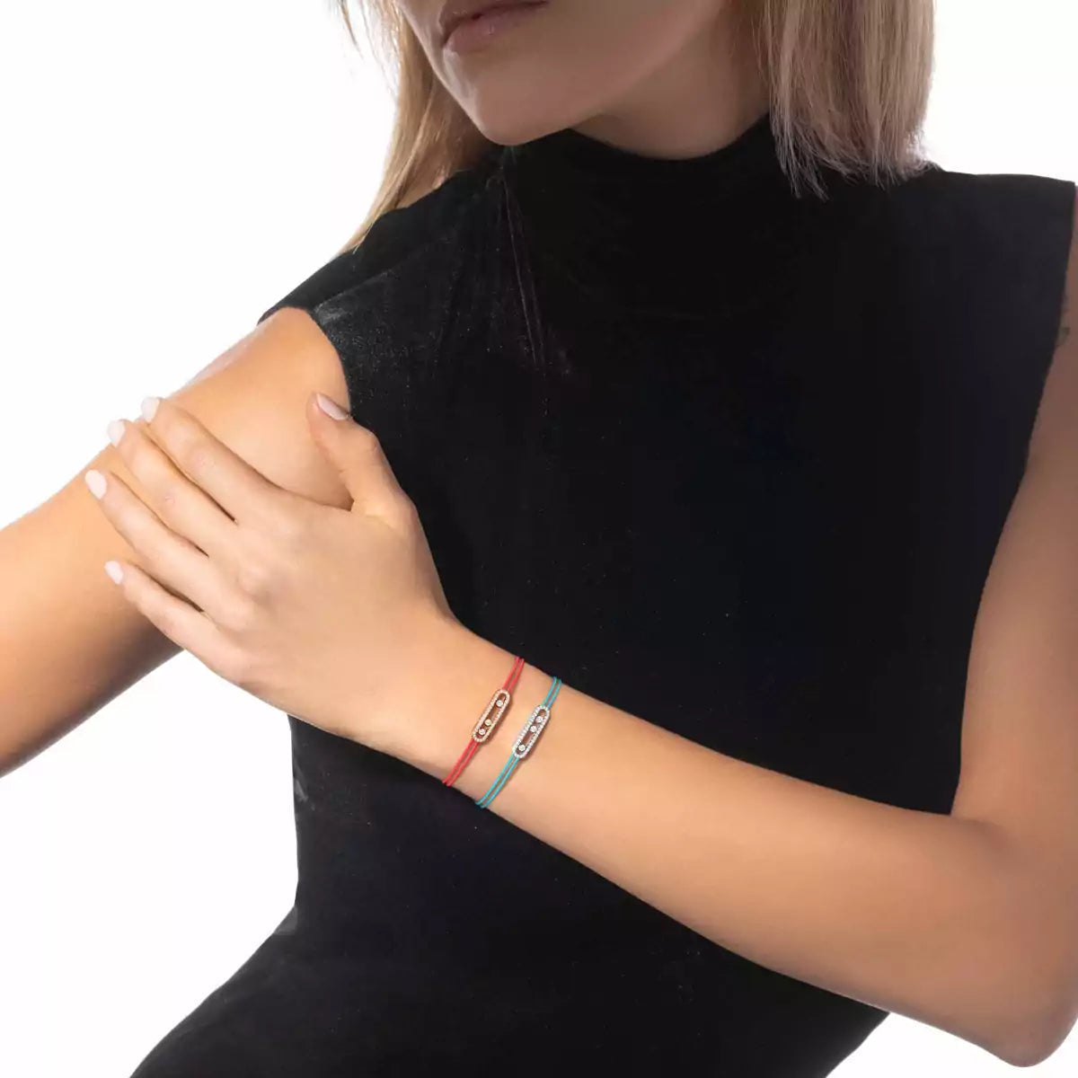 [Lume Jewels]Messika Care(s) pink cord pavé bracelet