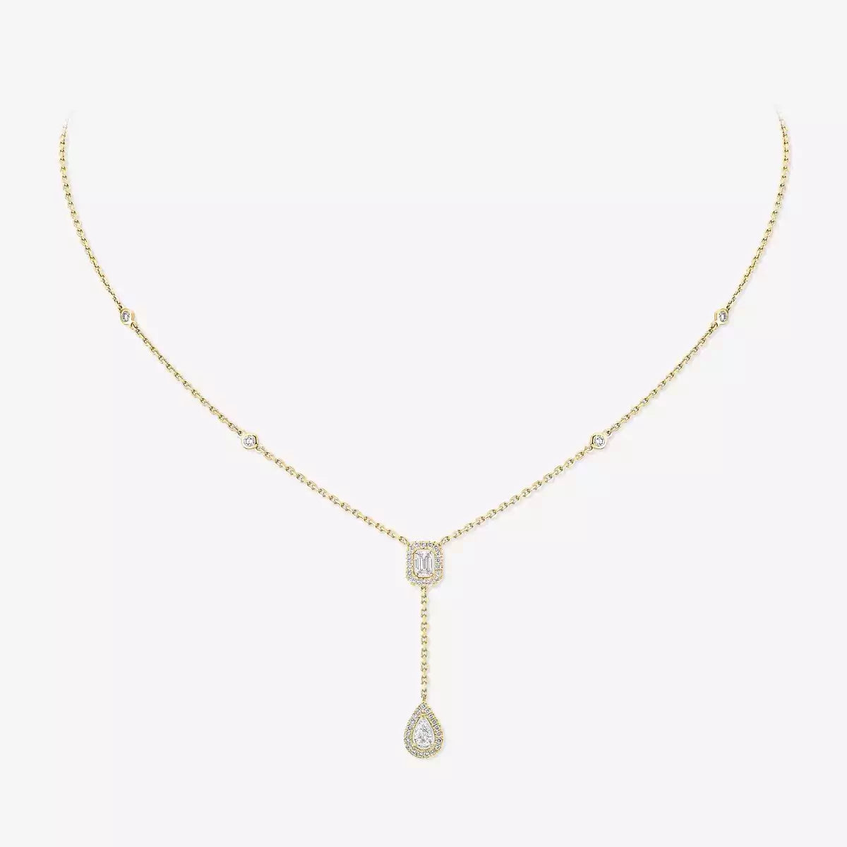 [Lume Jewels]Gold Diamond Tie Necklace