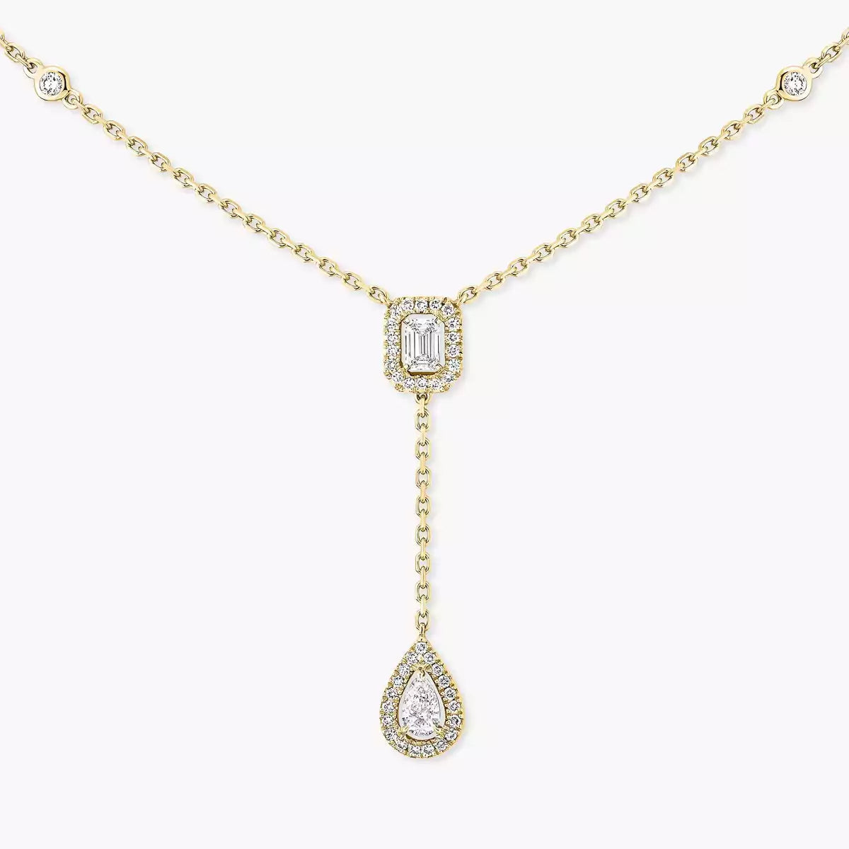 [Lume Jewels]Gold Diamond Tie Necklace