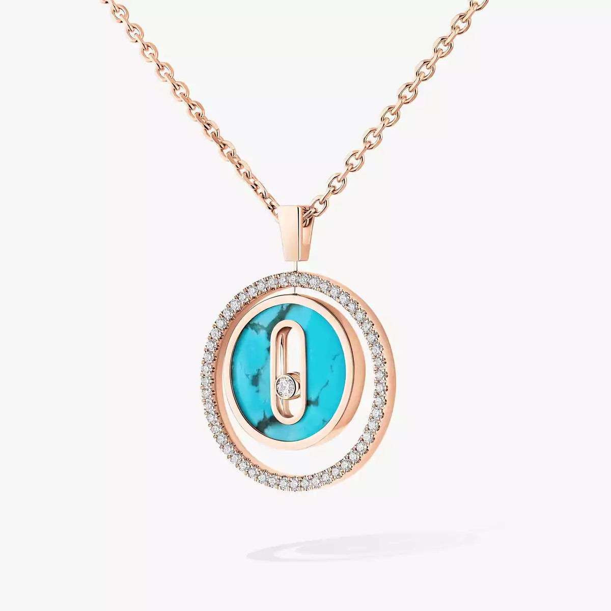 [Lume Jewels]Lucky Move Diamond Necklace in Rose Gold and White Mother-of-Pearl