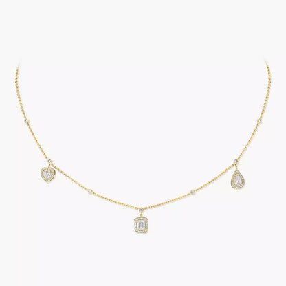 [Lume Jewels]My Twin Diamond Necklace in Silver