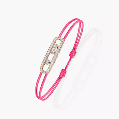 [Lume Jewels]Messika Care(s) pink cord pavé bracelet