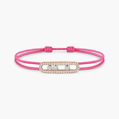[Lume Jewels]Messika Care(s) pink cord pavé bracelet