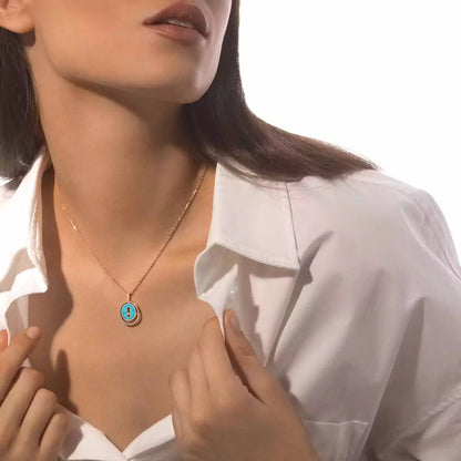 [Lume Jewels]Lucky Move Diamond Necklace in Rose Gold and White Mother-of-Pearl