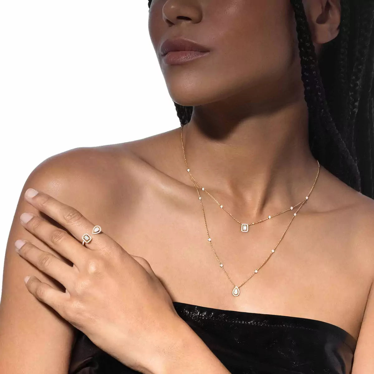 [Lume Jewels]Diamond Necklace My Twin 2 Rows