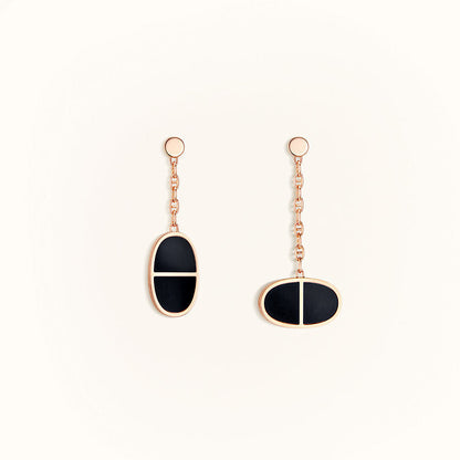 ¡®Lume Jewels¡¯CHAINE VERSO BLACK CERAMIC EARRINGS
